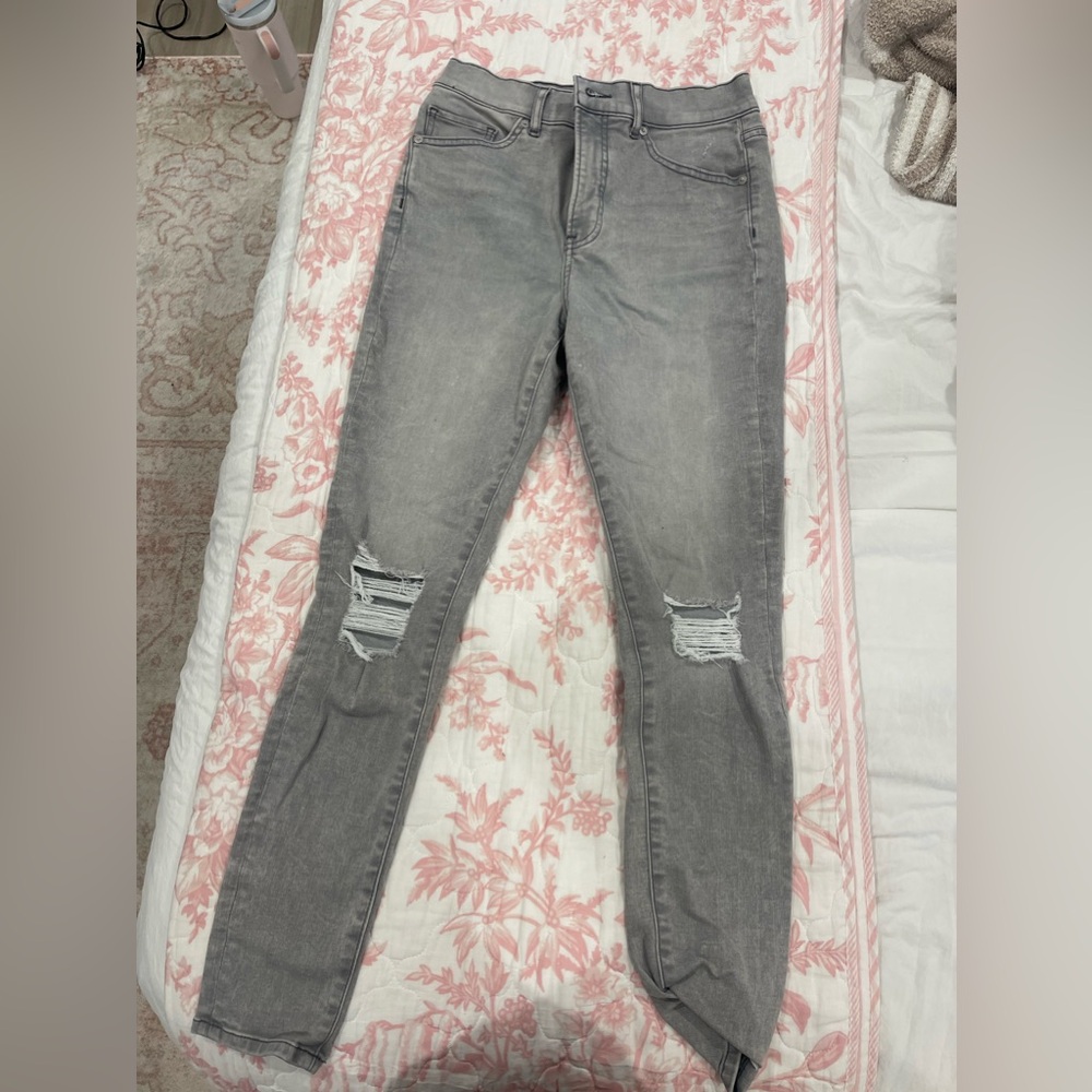 Express skinny jeans in light grey